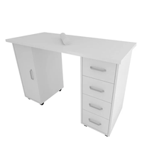 Docarelife offre spéciale Table de luxe blanche à double ongle art mobilier de salon table de manucure professionnelle en bois massif
