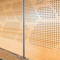 Panneaux acoustiques microporeux insonorisés en bois perforés décoratifs pour les murs et les plafonds de l'auditorium de la salle de conférence