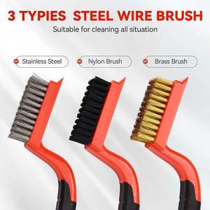 Mềm grip xử lý bàn chải dây với rộng vũ nữ thoát y và <span class=keywords><strong>scraper</strong></span> cho nhiệm vụ khác nhau - Product Image 3