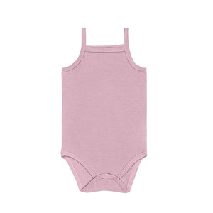 Bodysuit Tanpa Lengan Serat Bambu Musim Panas untuk Bayi Laki-laki & Perempuan, Romper Segitiga Model Sling Tank Top - Product Image 4