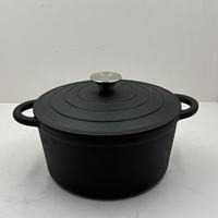 Casserole ronde en fonte pré-assaisonnée, très vendue, pour mijoter, pot à soupe à double anse, casserole pour le camping en plein air