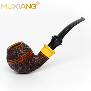 MUXIANG Briar Wood Smoking Pipe Bent Type Handcrafted Tobacco Pipe For Men - Product Image 3