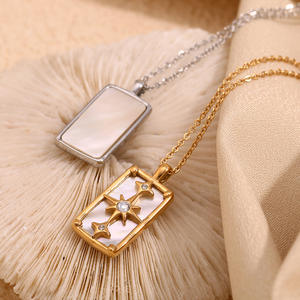 BJG0589N 2024 personalità dello stilista con ciondolo a forma di stella in acciaio inossidabile collana con stella di palo tarocchi carta collana - Product Image 3