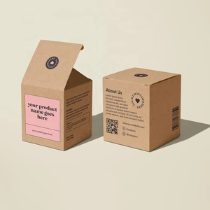 Fabricant de boîtes en papier kraft écologiques personnalisées avec logo, pliables, petites, rectangulaires, pour bougies, cosmétiques, huiles essentielles, emballages cadeaux carrés - Product Image 1