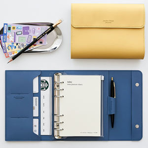 A6 Boucle en cuir de qualité supérieure Livre de planification de la gestion du temps à feuilles mobiles <span class=keywords><strong>Plan</strong></span> hebdomadaire perpétuel Journal - Product Image 2