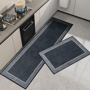 Tapis de sol de cuisine doux, modernes, lavables, imperméables, résistants à la saleté, antidérapants, faciles à nettoyer, en cuir PU, adaptés aux animaux domestiques, 6 mm - Product Image 1