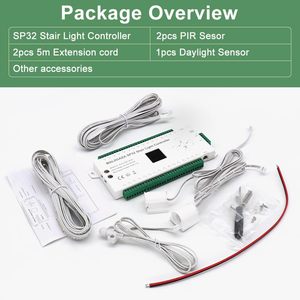 Bewegingsmelder <span class=keywords><strong>LED</strong></span>-trapverlichting <span class=keywords><strong>controller</strong></span> 32-kanaals PIR-detectie dynamische stroomlichten automatische trapverlichting - Product Image 5
