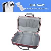 Étui de rangement robuste en plastique EVA noir pour consoles PS5, imperméable, antichoc, anti-poussière, doublure portable, pour la maison, les voyages, le camping
