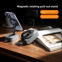 Support magnétique MagSafe multifonctionnel, support de téléphone de voiture omnidirectionnel réglable, support de bureau pliable portable pour les voyages