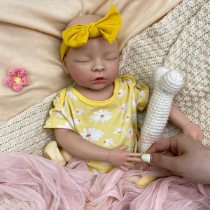 Poupée Bébé <span class=keywords><strong>Reborn</strong></span> Réaliste en Silicone de 20'' pour Fille, Nouveau-né Endormi, Corps Entier Souple, Modèle de Mode, Jouet Cadeau pour Soulager l'Isolation - Product Image 3
