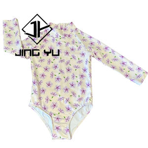 Низкий минимальный заказ купальник UPF50 + защитное бикини для девочек на заказ нейлон детский цельный купальник - Product Image 2