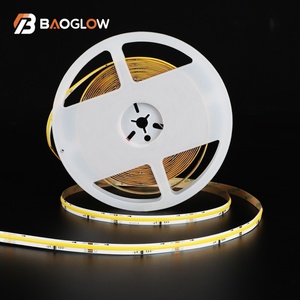 2025 Hot Sale DC 24v 11W Ra 90 10mm High Density Adhesive Back 360 Cuttable White <b>RGB</b> Cob LED Strip Lighting Set - Product Image 3