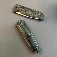 Nouveau couteau pliant EDC 4300 pour collectionneur, utilisation camping, changement de lame par bouton-poussoir, manche G10, texture ondulée, deux options de finition de lame