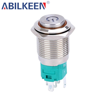 Interrupteur à bouton-poussoir en métal étanche 12V 24V 220V Momentané / à verrouillage pour tableau électrique et système de contrôle