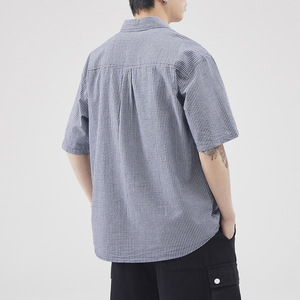 Una <span class=keywords><strong>nueva</strong></span> marca de moda de verano de chaqueta de <span class=keywords><strong>camisa</strong></span> de trabajo para hombres, con una <span class=keywords><strong>camisa</strong></span> de media manga informal de gama alta - Product Image 3