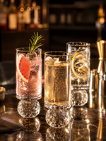 Handgeblasenes Kristallglas-Trinkglas mit Facettiertem Edelsteinboden Elegantes Handgefertigtes 0,5L Hochzeits-Trinkglas für Cocktails und Wein