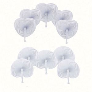 Abanicos de Papel Plegables Duraderos con Forma de Estrella Blanca, Asas de Plástico, Colores Personalizados, Logotipo Personalizado, Pintura DIY - Product Image 6