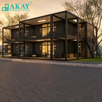 AKAY Villa Modulaire Portable Extensible en Conteneur, Maison Préfabriquée à Panneaux Sandwich pour Projet de Location Glamping