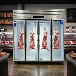 Vitrine Réfrigérée Commerciale à 4 Portes Verticales en Acier Inoxydable à Refroidissement Direct <span class=keywords><strong>Grande</strong></span> Capacité pour <span class=keywords><strong>Boucherie</strong></span> - Product Image 6