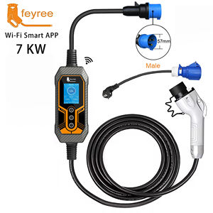 Chargeur de voiture intelligent GBT feyree avec adaptateur 7kW 32A, contrôle par application, écran LCD 2,8 pouces pour utilisation en extérieur, chargeur de batterie de voiture - Product Image 1