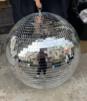 Boule disco miroir géante rotative magique en mousse dorée de 3 cm à 80 cm, décoration de scène de fête, boule disco miroir dorée en gros