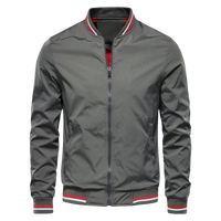 Blouson Bomber Streetwear Homme 2025 à Fermeture Éclair avec Poches Personnalisables, Veste Coupe-Vent Homme Haute Qualité, Manteaux Homme
