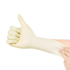 9 Inch Powder Free Latex Gloves Beige Cleanroom Use Electronics Workshop Welding Industry Disposable Protective Gloves - Product Image 2