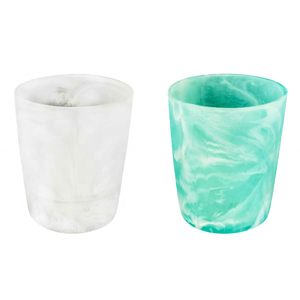 Tasse en résine de qualité alimentaire polie à la main Tasse à eau Tasse à boisson avec texture en marbre Motif Aqua Swirl <span class=keywords><strong>Good</strong></span> Touch <span class=keywords><strong>Feeling</strong></span> - Product Image 6