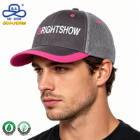 Gorra Trucker de Mezclilla Transpirable al por Mayor con Logotipo Personalizado, Visera de Color en Contraste, Gorras Casuales