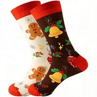 Chaussettes décontractées en coton pour le printemps, best-sellers transfrontaliers, styles AB, avec motifs de Père Noël, bonhommes de neige et rennes de dessin animé