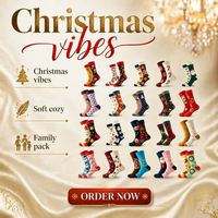 Chaussettes unisexes en coton 200N, anti-transpiration et anti-frottement, taille unique, toutes saisons, pour hommes et femmes, en stock, promotion de Noël