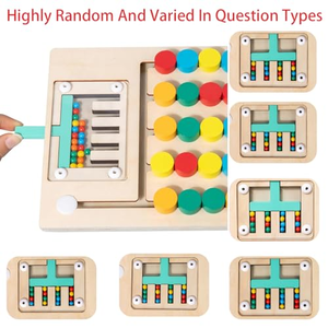 Rompecabezas de Madera con Deslizador, Juguetes Educativos de Combinación de Colores y Formas, Juego de Lógica de Cuatro y Cinco Colores para Niños - Product Image 5