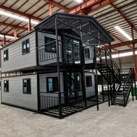 Maison conteneur à panneaux sandwich de 20 pieds à deux étages, bâtiment moderne pour bureau, atelier, logement