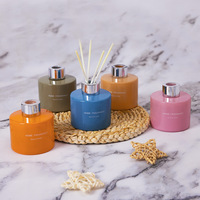 Diffuseur à bâtonnets en verre artisanal de luxe 120 ml, écologique, motif bouquet floral, avec sac fourre-tout, longue durée, décoration haut de gamme pour la maison et les fêtes