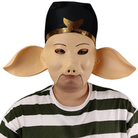 Masque en latex amusant de super-héros chinois, costume de cosplay de Piggy, accessoires de Halloween et de Noël inspirés du Voyage en Occident