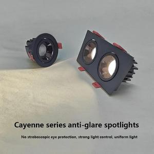 6500K có thể điều chỉnh <span class=keywords><strong>LED</strong></span> thông minh Đèn <span class=keywords><strong>Downlight</strong></span> 12Wx2 <span class=keywords><strong>Led</strong></span> <span class=keywords><strong>Downlight</strong></span> cao cấp 2 người đứng đầu 24 Wát lõm gắn COB <span class=keywords><strong>LED</strong></span> lưới tản nhiệt <span class=keywords><strong>Downlight</strong></span> - Product Image 5