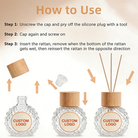 Diffuseur de parfum d'intérieur en verre à bâtonnets, sans flamme, à longue durée, pour huiles essentielles d'aromathérapie