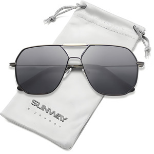 Wholesale Fashion UV400 Protection Custom Logo Sun Glasses Classic Double Beams Men Metal Sunglasses with High Quality - Product Image 2