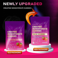 AHUALYN Créatine Monohydrate en Gummies Compléments Sportifs pour Adultes Halal 5000mg Saveur Fraise 60 Unités Gestion du Poids