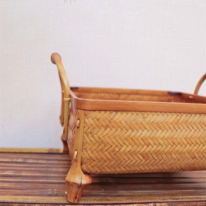 Zhejiang Anji Daqiong <b>Bamboo</b> Woven Fruit Basket Rectangle With Handles Storage Kitchen Use - Product Image 4