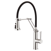Robinet de cuisine moderne à double poignée en laiton, mitigeur chaud/froid avec filtre, finition brossée, robinet en céramique