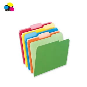 Mejor oferta de papel Legal/Carta tamaño 2-tono de color 1/3 de corte de papel Manila Carpeta de archivo de oficina