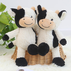 Vaca de peluche de <span class=keywords><strong>9</strong></span> pulgadas, pantorrilla sonriente en blanco y negro, juguete de vaca sentado y de pie, regalo de cumpleaños, muñeca para niña - Product Image 2