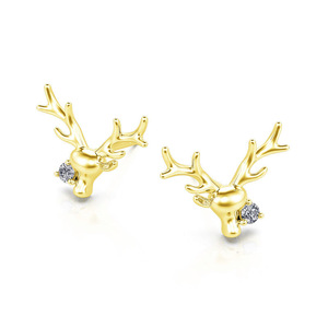 Orecchini a Perno con Corna di Cervo per Donne, Gioielli per Orecchie alla Moda per le Festività - Product Image 6