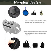 Harnais de chien réglable sans traction, boucle métallique robuste tactique, anti-fuite pour l'entraînement de randonnée