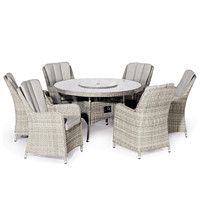 Meubles d'hôtel en rotin imperméables, meubles de patio, chaise en osier d'extérieur avec table de foyer BBQ, ensemble de salle à manger de jardin moderne et simple