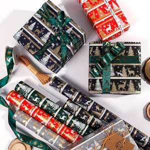 Wholesale 80g <b>Christmas</b> Kraft Paper 43*300cm Gift Luxury Custom Packaging Wrapping Paper Roll - Product Image 4