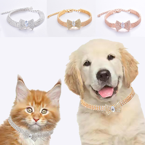 Magnifique collier pour chat et chien avec nœud en cristal, bijoux de fête pour princesse, collier pour animaux de compagnie - Product Image 6