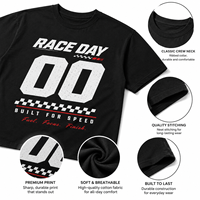 T-shirt unisexe vintage pour les fans de course, avec impression du numéro de course et drapeau à carreaux