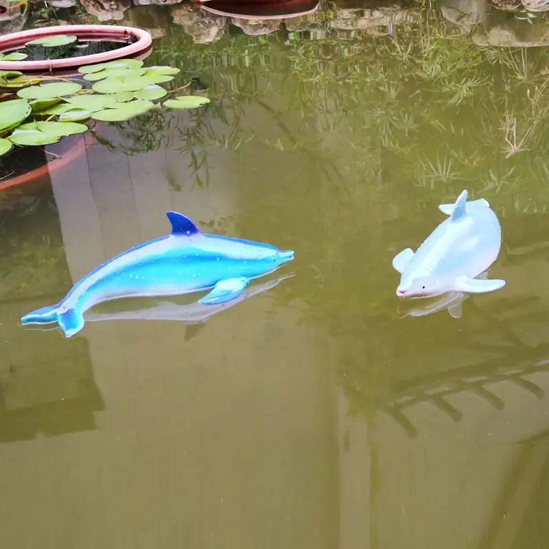 Handmade Resin Sculpture Dolphin Garden Floating Pond Decorations Artificial Marine Animal Ornament for Ponds
